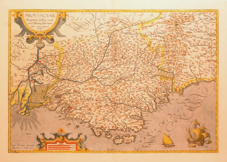 PROVINCIAE, REGIONIS GALLIAE, VERA EXACTISSIMAQ DESCRIPTIO. Petro Ioanne Bompario auctore. PROVENCE. . ORTELIUS (Abraham).
