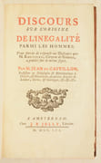 DISCOURS SUR L'ORIGINE DE L'INÉGALITÉ PARMI LES HOMMES. Pour servir de réponse au Discours que M. Rousseau, Citoyen de Genève, a publié sur le même sujet. par CASTILLON (Jean de). - Image 2