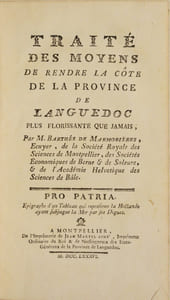 TRAITÉ DES MOYENS DE RENDRE LA CÔTE DE LA PROVINCE DE LANGUEDOC PLUS FLORISSANTE QUE JAMAIS.