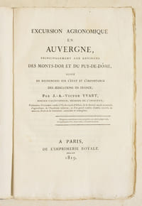 EXCURSION AGRONOMIQUE EN AUVERGNE, principalement aux environs des Monts-Dor et du Puy-de-Dôme, suivie de recherches sur l'état et l'importance des irrigations en France.