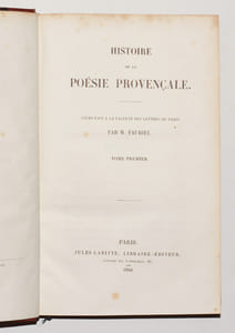 HISTOIRE DE LA POÉSIE PROVENÇALE. [3 volumes].