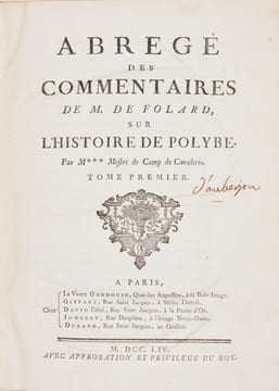 ABRÉGÉ DES COMMENTAIRES DE M. DE FOLARD SUR L'HISTOIRE DE POLYBE. Par M*** Mestre de Camp de Cavalerie.. POLYBE - FOLARD (Jean-Charles de).