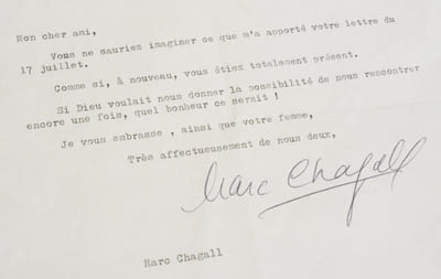 LETTRE TAPUSCRITE SIGNÉE.
