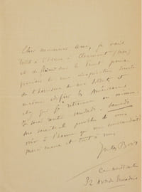 LETTRE AUTOGRAPHE SIGNÉE.