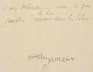 POÈME AUTOGRAPHE SIGNÉ intitulé "AUBADE".