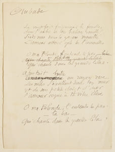 POÈME AUTOGRAPHE SIGNÉ intitulé "AUBADE".
