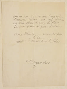 POÈME AUTOGRAPHE SIGNÉ intitulé "AUBADE".