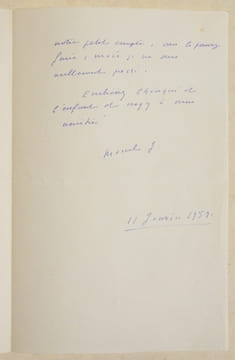 LETTRE AUTOGRAPHE SIGNÉE «11 janvier 1959 ».. JOUHANDEAU (Marcel).
