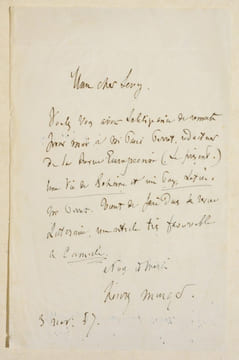 LETTRE AUTOGRAPHE SIGNÉE «3 nov. [18]59 ».. MURGER (Henry).