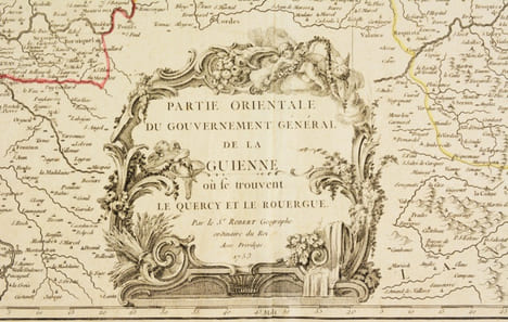 PARTIE ORIENTALE DU GOUVERNEMENT GÉNÉRAL DE LA GUIENNE où se trouvent le Quercy et le Rouergue. [CARTE].. ROBERT DE VAUGONDY (Gilles).