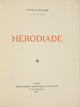 HÉRODIADE.. MALLARMÉ (Stéphane).