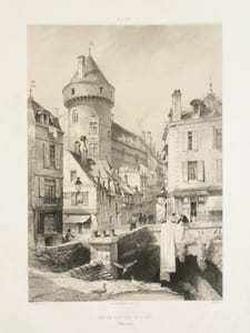 LE MAINE HISTORIQUE, ARCHÉOLOGIQUE ET PITTORESQUE. Recueil des sites et des monuments les plus remarquables sous le rapport de l'art et de l'histoire, des départements entiers de la Sarthe et de la Mayenne, dessinés par le Baron de Wismes, lithographiés par les meilleurs artistes de Paris, et accompagnés d'un texte historique, archéologique et descriptif, [etc.] [2 volumes].