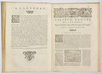 L'OPERE DI VIRGILIO MANTOANO. Cioe la Bucolica, la Georgica, e l'Eneide. Commentate in Lingua Volgare Toscana, da Giovanni Fabrini da Fighine, da Carlo Malatesta da Rimene, & da Filippo Venuti da Cortona. [...] Nuovamente ornate di vaghe & bellissime Figure.