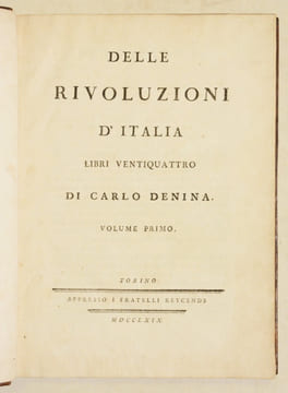 DELLE RIVOLUZIONI D'ITALIA. Libri ventiquattro. [3 volumes].. DENINA (Carlo).