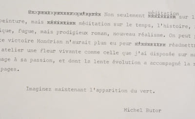 NOTES AUTOUR DE MONDRIAN. Tapuscrit de 14 pages.