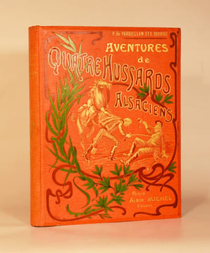 AVENTURES DE QUATRE HUSSARDS ALSACIENS. Illustrations et hors texte en couleurs de J. Delonde.. PARDIELLAN (P. de) et SOUBISE (E.).