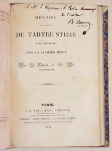 ESSAI SUR LES EAUX MINÉRALES DE ROUJAN - TOPOGRAPHIE MÉDICALE DES EAUX THERMALES SULFUREUSES DE GRÉOUX EN PROVENCE, considérée dans un but thérapeutique - NOTICE SUR LES EAUX THERMALES ET MINÉRALES DE RENNES, département de l'Aude, arrondissement de Limoux ; avec quelques considérations thérapeutiques - DU CYANURE D'OR - MÉMOIRE SUR L'EMPLOI DU TARTRE STIBIÉ à hautes doses dans la péripneumonie - VIRO HUMANISSIMO, PERILLUSTRI AC SUME REVERENDO - FRAGMENS D'HYGIÈNE GÉNÉRALE POUR LES MALADIES CHRONIQUES.