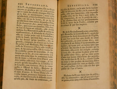 SEVIGNIANA, ou recueil de pensées ingénieuses, d'anecdotes Littéraires, Historiques & Morales, tirées des Lettres de Madame lla marquise de Sevigné, avec des Remarques pour l'intelligence du Texte.