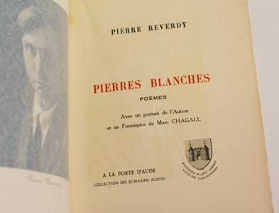 PIERRES BLANCHES. Poèmes. Avec un portrait de l'Auteur et un Frontispice de Marc Chagall.
