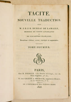 OEUVRES. Nouvelle traduction. [5 volumes].. TACITE - DUREAU DE LAMALLE.