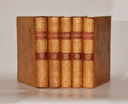 OEUVRES. Nouvelle édition plus complète que toutes les précédentes. [5 volumes].. MONTESQUIEU.