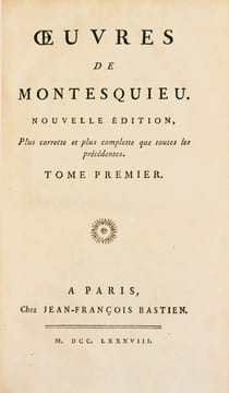 OEUVRES. Nouvelle édition plus complète que toutes les précédentes. [5 volumes].. MONTESQUIEU.