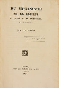 DU MÉCANISME DE LA SOCIÉTÉ EN FRANCE ET EN ANGLETERRE.