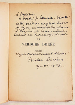 LA VERDURE DORÉE. Préface de M. Philippe Huc.. DERÈME (Tristan).