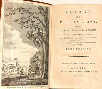 VOYAGE DE F. LE VAILLANT, dans l'intérieur de l'Afrique, par le Cap de Bonne-Espérance. [2 volumes].