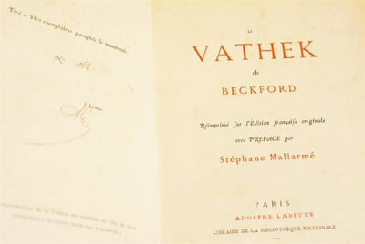 LE VATHEK DE BECKFORD. Réimprimé sur l'Édition française originale avec PRÉFACE par Stéphane Mallarmé.