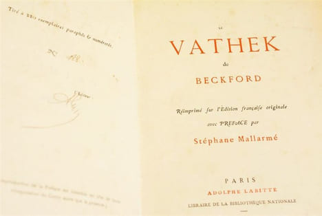 LE VATHEK DE BECKFORD. Réimprimé sur l'Édition française originale avec PRÉFACE par Stéphane Mallarmé.. MALLARMÉ (Stéphane) - BECKFORD (William).