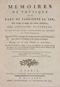 MÉMOIRES DE PHYSIQUE SUR L'ART DE FABRIQUER LE FER, d'en fondre & forger des canons d'artillerie ; sur l'histoire naturelle, et sur divers sujets particuliers de physique et d'économie : avec une Table analytique des matières en form de Dictionnaire, pour servir à l'intelligence des termes techniques. par GRIGNON (Pierre-Clément). - Image 2