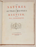 LES SATYRES ET AUTRES OEUVRES DE RÉGNIER, avec des remarques. par RÉGNIER (Mathurin).  - Image 2