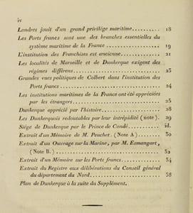 MÉMOIRE SUR LA NÉCESSITÉ DU RÉTABLISSEMENT DE LA FRANCHISE DU PORT ET DE LA VILLE DE DUNKERQUE. [Suivi de :] SUPPLÉMENT AU MÉMOIRE SUR LE RÉTABLISSEMENT DE LA FRANCHISE DE DUNKERQUE.