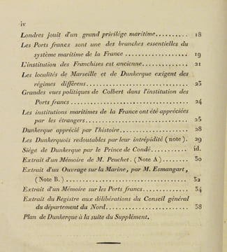 MÉMOIRE SUR LA NÉCESSITÉ DU RÉTABLISSEMENT DE LA FRANCHISE DU PORT ET DE LA VILLE DE DUNKERQUE. [Suivi de :] SUPPLÉMENT AU MÉMOIRE SUR LE ...