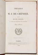 THÉÂTRE, précédé d'une notice [2 volumes] - THÉÂTRE POSTHUME, précédé de considérations sur la liberté de théâtre en France. [1 volume]. par CHÉNIER (Marie-Joseph Blaise de). - Image 2