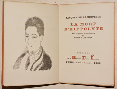 LA MORT D'HIPPOLYTE avec un portrait en lithographie par Marie Laurencin.. . LACRETELLE (Jacques de)