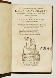 L'INTRODUCTION AU TRAITÉ DE LA CONFORMITÉ DES MERVEILLES ANCIENNES AVEC LES MODERNES, ou Traité préparatif à l'Apologie pour Hérodote.