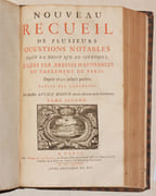 NOUVEAU RECUEIL DE PLUSIEURS QUESTIONS NOTABLES TANT DE DROIT QUE DE COUTUMES, jugées par Arrests d'audiances du Parlement de Paris, depuis 1640 jusques à present divisé par centuries. par SOEFVE (Lucien). - Image 3