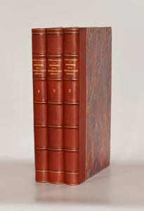 MONUMENS [MONUMENTS] DE LA LITTÉRATURE ROMANE, publiés sous les auspices de l'Académie des Jeux Floraux [etc.]. "Las flors del Gay Saber, estier dichas Las leys d'amors", et traduit en français : "Les fleurs du Gai Savoir, autrement dites Lois d'amour". [3 volumes].