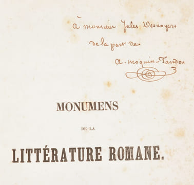 MONUMENS [MONUMENTS] DE LA LITTÉRATURE ROMANE, publiés sous les auspices de l'Académie des Jeux Floraux [etc.]. "Las flors del Gay Saber, estier ...