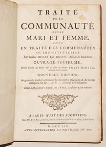 TRAITÉ DE LA COMMUNAUTÉ ENTRE MARI ET FEMME, avec un Traité des communautés ou Sociétés tacites.