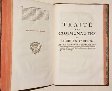 TRAITÉ DE LA COMMUNAUTÉ ENTRE MARI ET FEMME, avec un Traité des communautés ou Sociétés tacites.