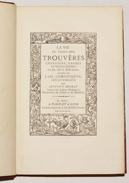 LA VIE AU TEMPS DES TROUVÈRES. Croyances, usages et moeurs intimes des XIe, XIIe & XIIIe Siècles d'après les lais, chroniques, dits et fabliaux.. ...