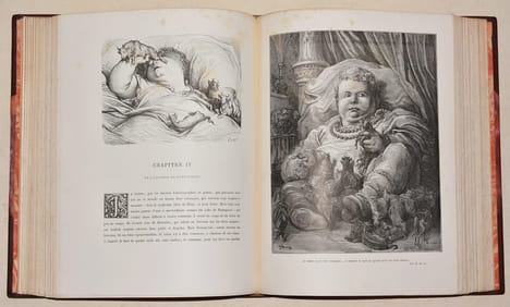 OEUVRES DE RABELAIS. Texte collationné sur les Éditions originales avec une vie de l'auteur, des notes et un glossaire par Louis Moland. Illustrations ...