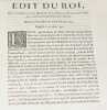 ÉDIT DU ROI, qui ordonne que les Habitans de la Ville de Pernes seront régis par la Coutume générale de l'Artois.. LOUIS XVI - LEBRET - MIROMESNIL ...