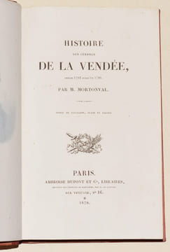 HISTOIRE DES GUERRES DE LA VENDÉE depuis 1792 jusqu'en 1796.. MORTONVAL [pseudonyme d’Alexandre FURCY GUESDON (1780-1856)].