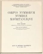 CORPUS NUMMORUM NUMIDIAE MAURETANIAEQUE. Préface de Jean Babelon. par MAZARD (Jean). - Image 2