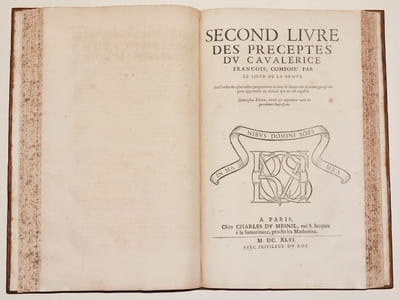 LE CAVALERICE FRANÇOIS. Quatrième édition reveue et augmentée de beaucoup de leçons et figures par l'autheur. 