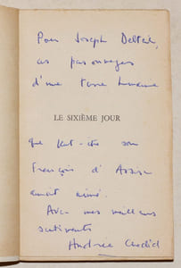 LE SIXIÈME JOUR. Roman.